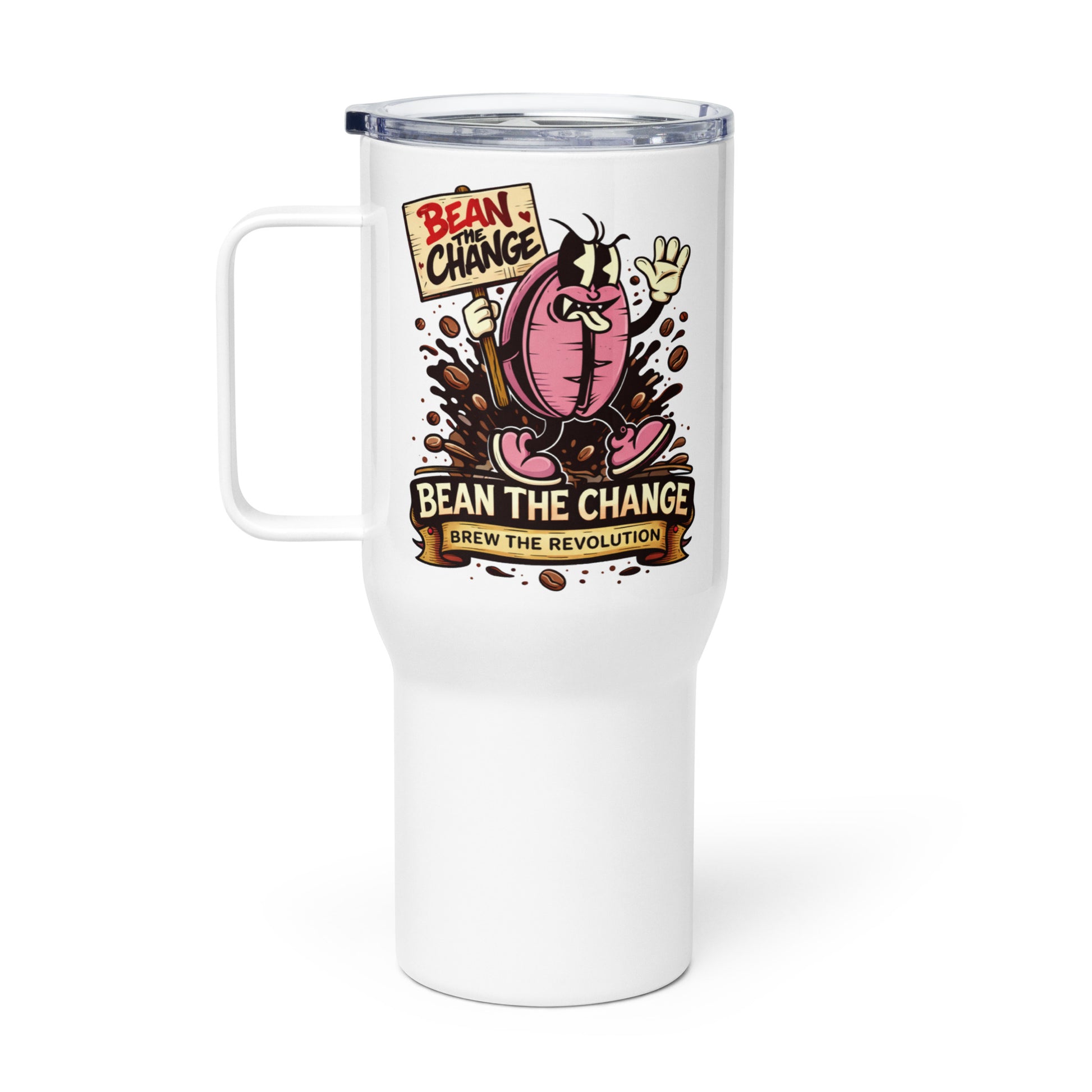 Travel mug with a handle